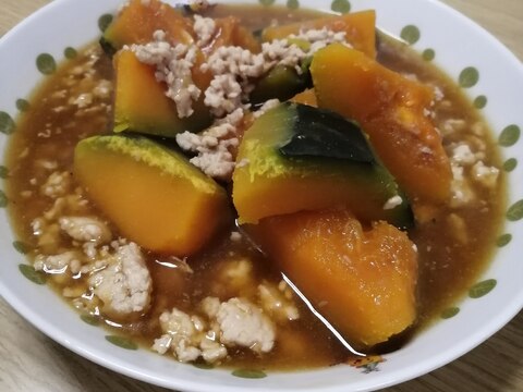 ホクホクかぼちゃとひき肉の煮物